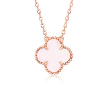 [CA]CLOVER 15MM PINK MOTHER-OF-PEARL SINGLE FLOWER NECKLACE