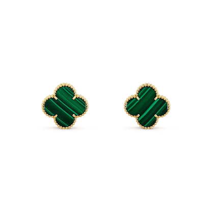 [CA]CLOVER MINI 9.5MM MALACHITE  EARRINGS