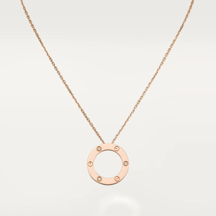 [CA]LOVE NECKLACE 16MM 3 DIAMONDS