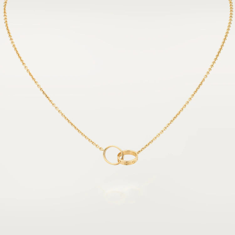 [CA]LOVE NECKLACE DOUBLE RING GOLD