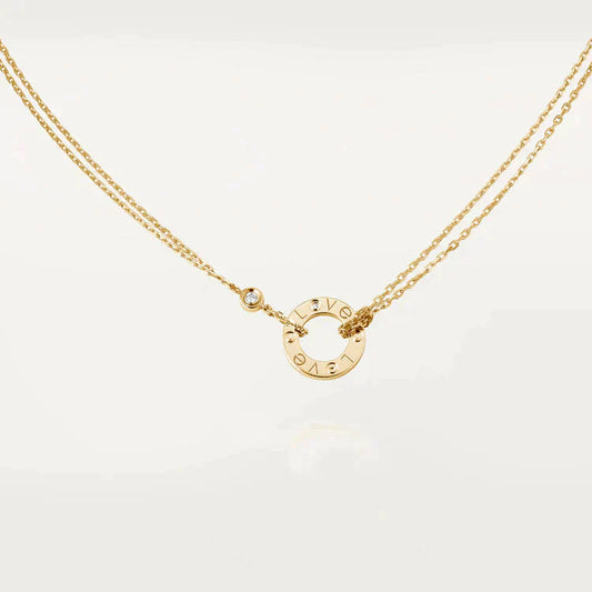 [CA]LOVE NECKLACE 16MM 2 DIAMONDS