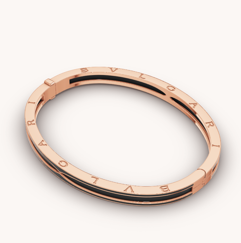 [CA]ZERO 1 PINK GOLD WITH MATTE BLACK CERAMIC BRACELET