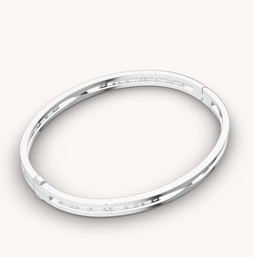 [LUCAS]ZERO 1 SPIRAL LOGO SILVER BRACELET