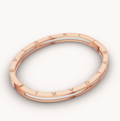 [CA]ZERO 1 PINK GOLD WITH WHITE CERAMIC BRACELET