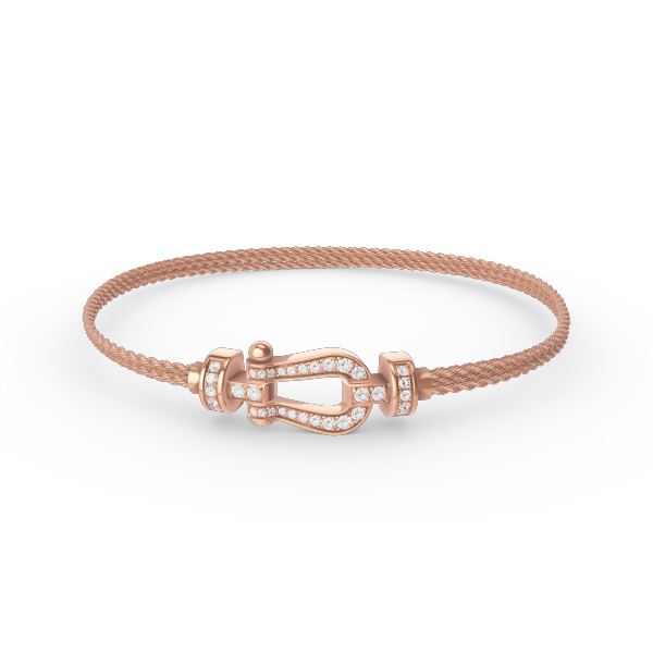 [CA]FORCE SMALL HORSESHOE  DIAMOND CHAIN ROPE BRACELET