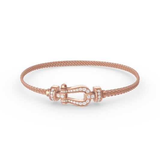 [CA]FORCE SMALL HORSESHOE  DIAMOND CHAIN ROPE BRACELET