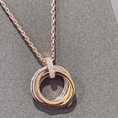 [CA]TRINITY NECKLACE GOLD  DIAMONDS