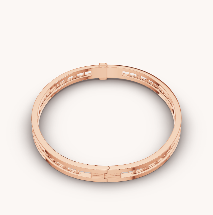 [LUCAS]ZERO 1 SPIRAL LOGO PINK GOLD BRACELET