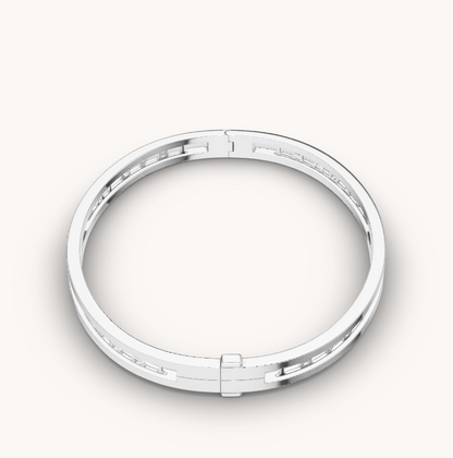 [LUCAS]ZERO 1 SPIRAL LOGO SILVER BRACELET