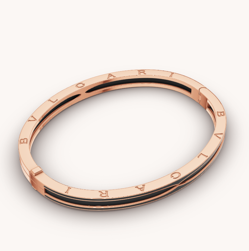 [CA]ZERO 1 PINK GOLD WITH MATTE BLACK CERAMIC BRACELET