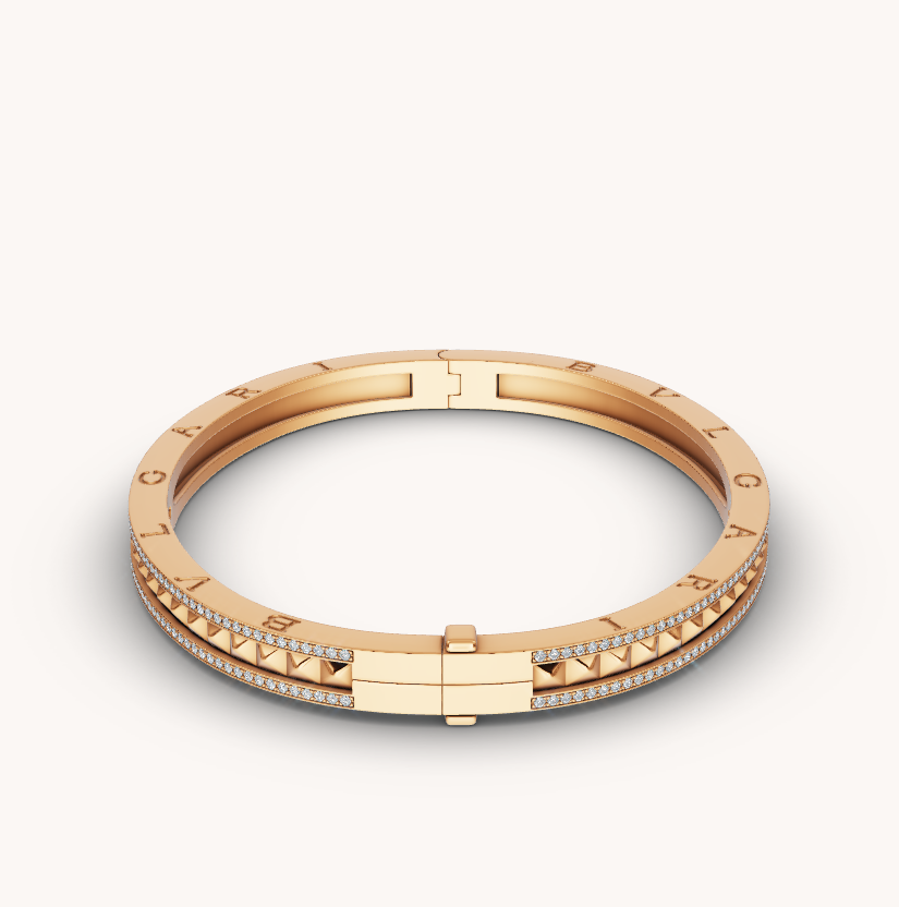 [LUCAS]ZERO 1 SPIRAL AND PAVED DIAMOND GOLD BRACELET