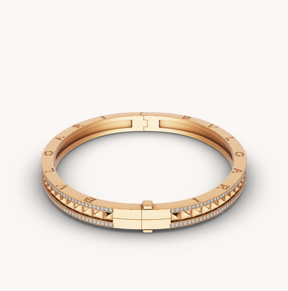 [LUCAS]ZERO 1 SPIRAL AND PAVED DIAMOND GOLD BRACELET