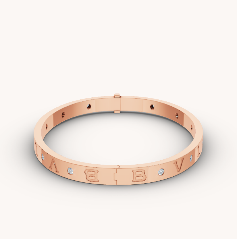 [CA]ZERO 1 PINK GOLD 12 DIAMONDS BRACELET