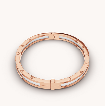 [CA]ZERO 1 PINK GOLD WITH WHITE CERAMIC BRACELET