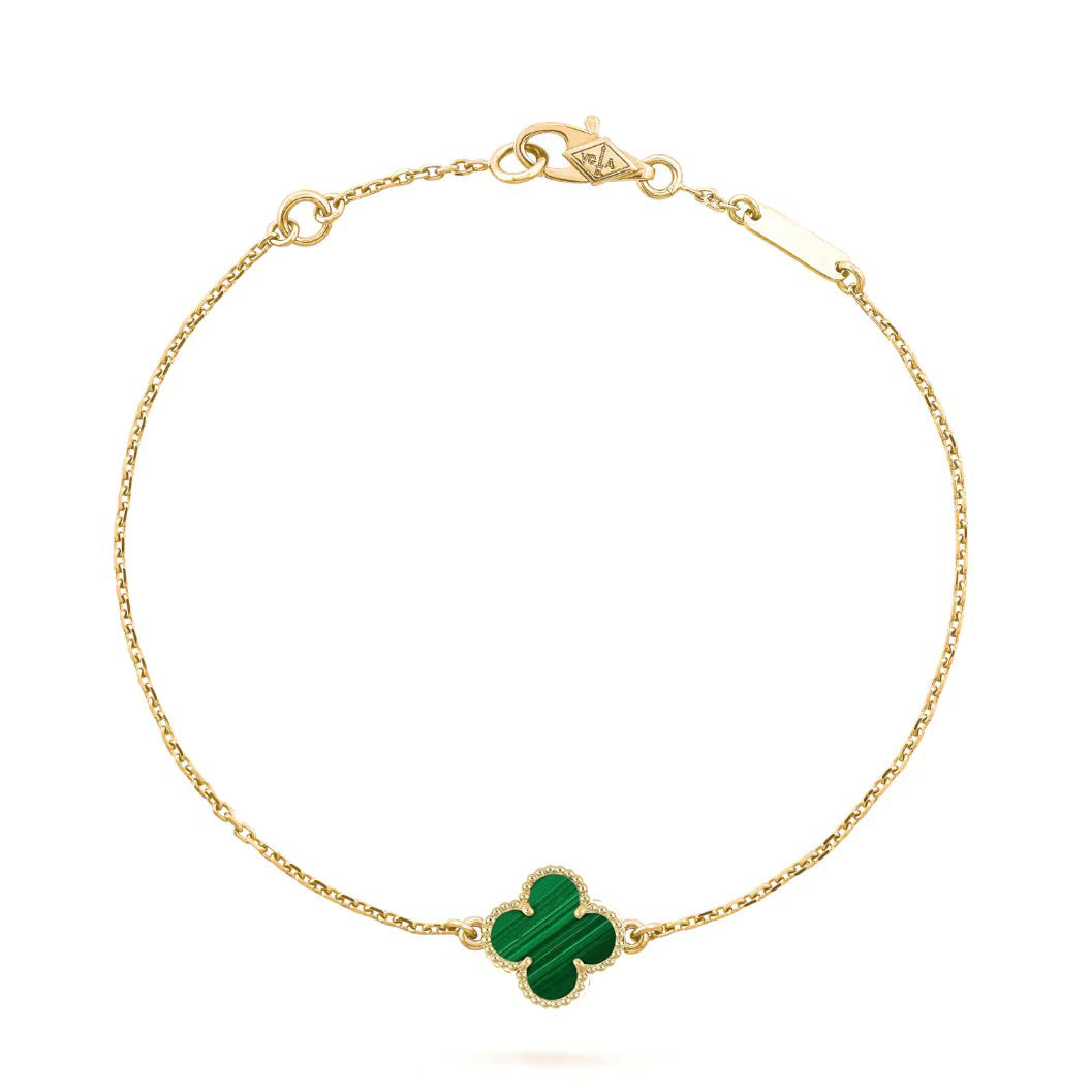 [CA]CLOVER BRACELET MALACHITE 1 MOTIF