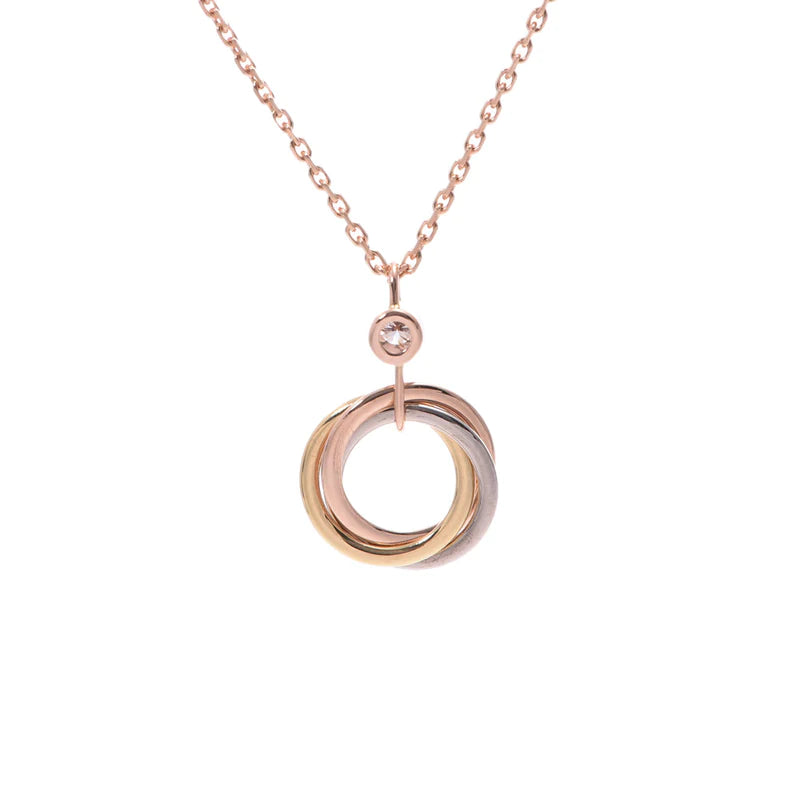 [CA]TRINITY SILVER GOLD PINK GOLD NECKLACE