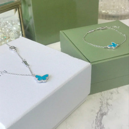 [CA]BUTTERFLY TURQUOISE BUTTERFLY BRACELET SILVER