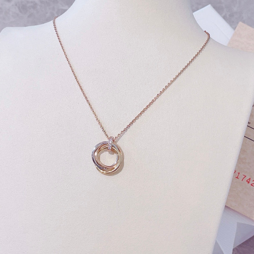 [CA]TRINITY NECKLACE GOLD  DIAMONDS