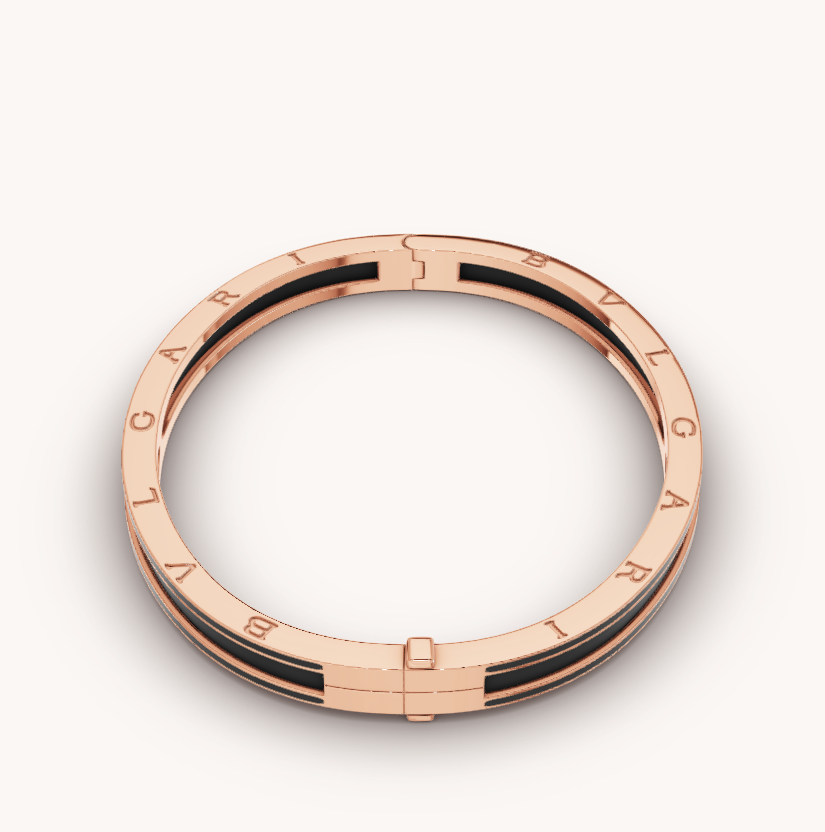 [CA]ZERO 1 PINK GOLD WITH MATTE BLACK CERAMIC BRACELET