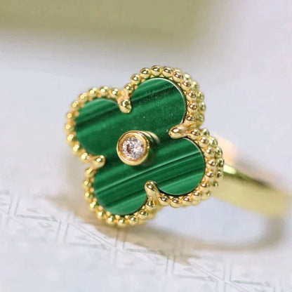 [CA]CLOVER MALACHITE RING GOLD DIAMOND