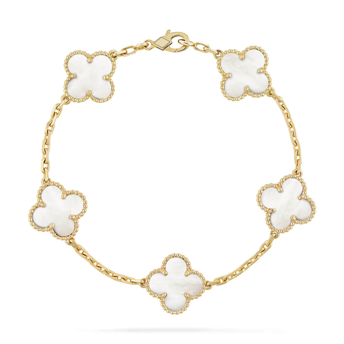 [CA]CLOVER  5 MOTIF WHITE MOP BRACELET