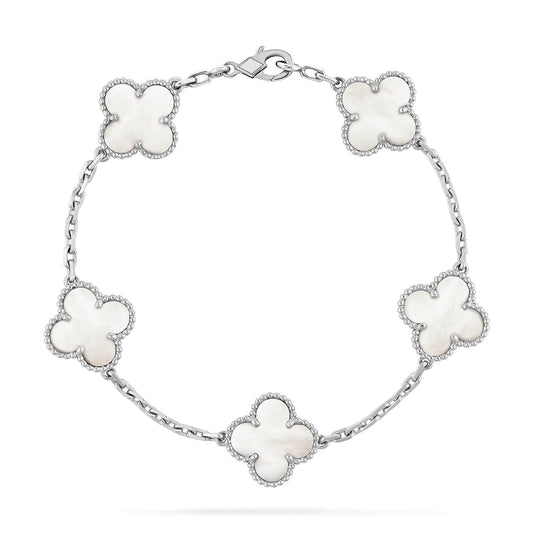 [CA]CLOVER SILVER MOP 5 MOTIF BRACELET