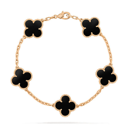 [CA]CLOVER  5 MOTIFS BLACK ONYX BRACELET