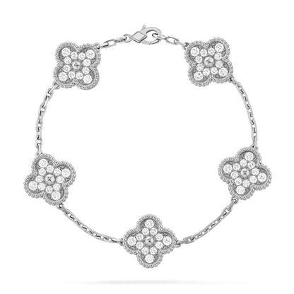 [CA]CLOVER 5 MOTIFS  DIAMOND BRACELET SILVER