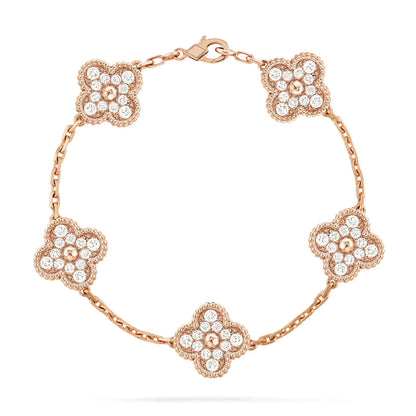 [CA]CLOVER 5 MOTIFS  FULL DIAMOND BRACELET