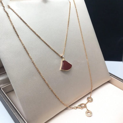 [CA]DREAM NECKLACE CARNELIAN 1 DIAMOND