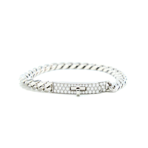 [CA]KELLY CHAIN SILVER DIAMOND BRACELET