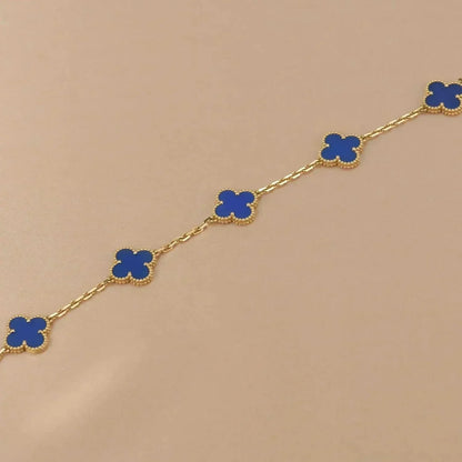 [CA]CLOVER 5 MOTIFS BLUE AGATE BRACELET