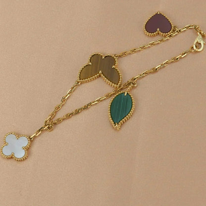 [CA]LUCKY SPRING 5 MOTIF GOLD BRACELET