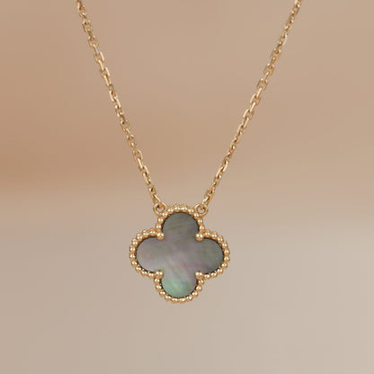 [CA]CLOVER 15MM  GRAY MOTHER OF PEARL NECKLACE