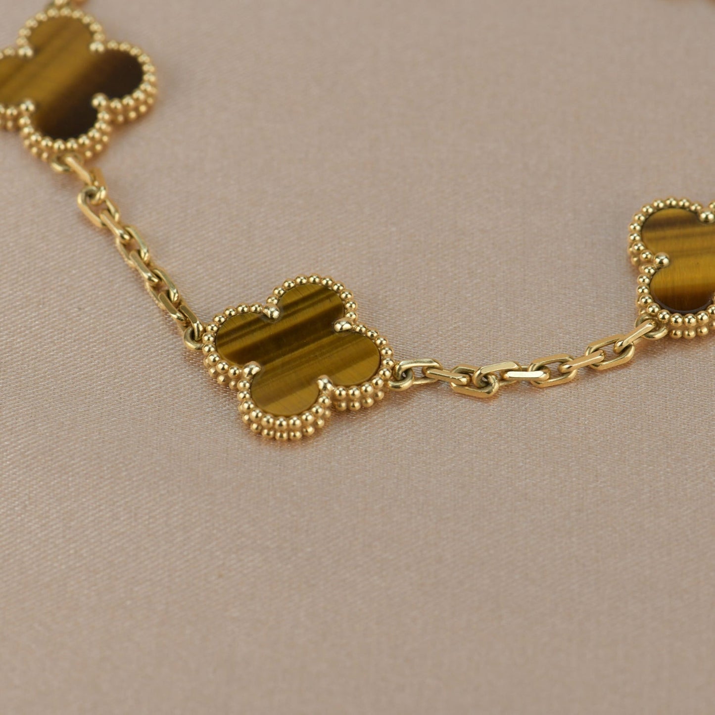 [CA]CLOVER  5 MOTIFS TIGER EYE BRACELET