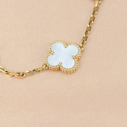 [CA]CLOVER  5 MOTIF WHITE MOP BRACELET