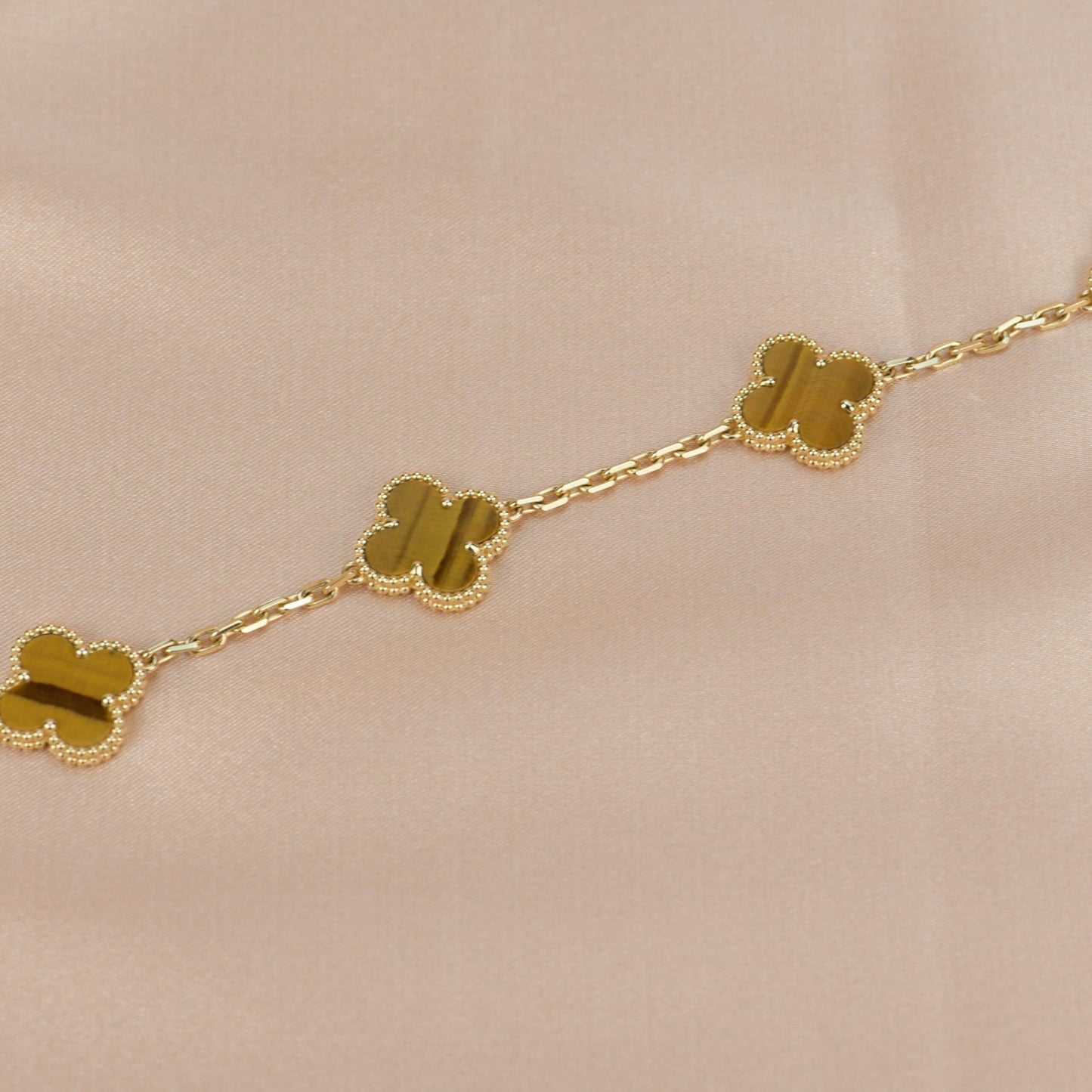 [CA]CLOVER  5 MOTIFS TIGER EYE BRACELET