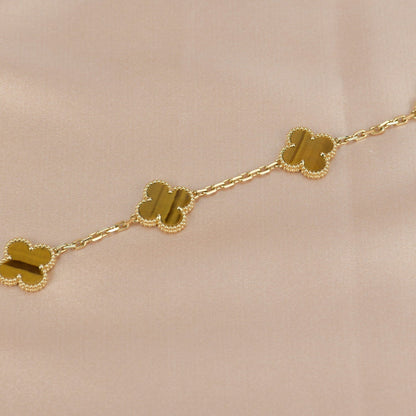 [CA]CLOVER  5 MOTIFS TIGER EYE BRACELET