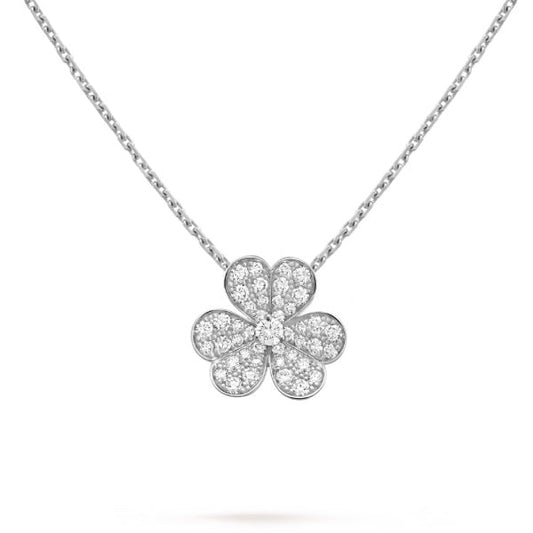 [CA]CLOVER DIAMOND NECKLACE SILVER