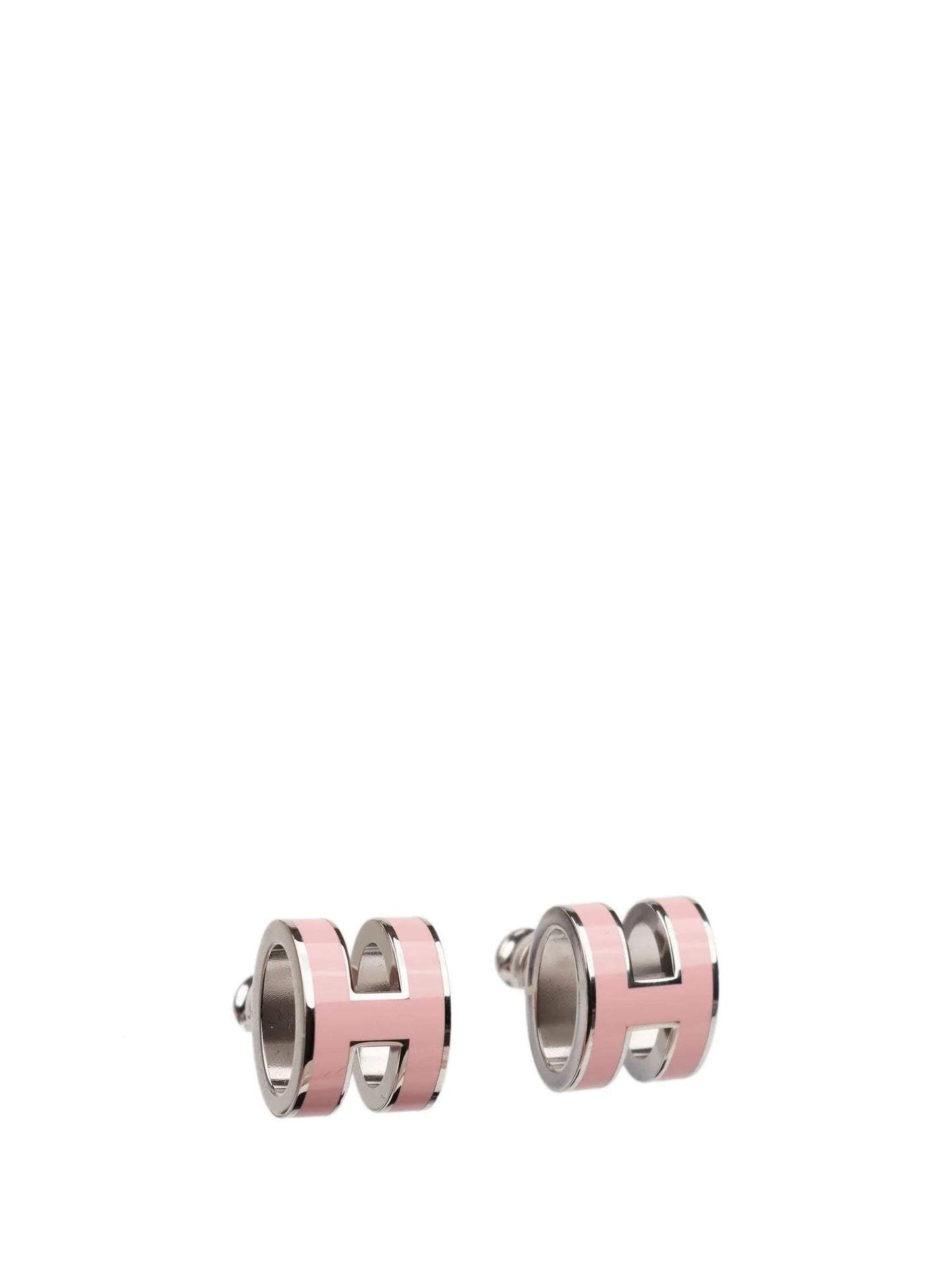 [CA]MINI POP H SILVER EARRINGS PINK