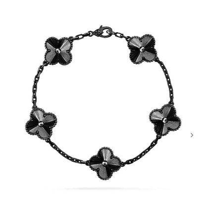 [CA]CLOVER 5 MOTIF BLACK BRACELET