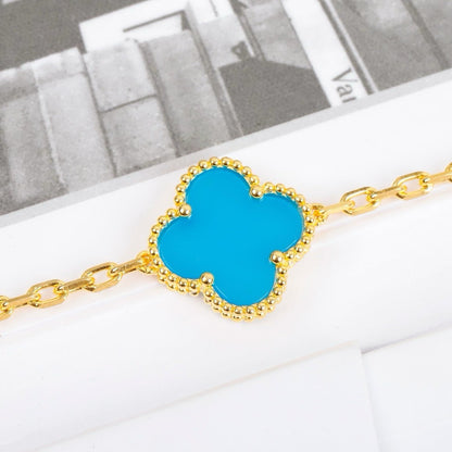 [CA]CLOVER 5 MOTIFS TURQUOISE BRACELET