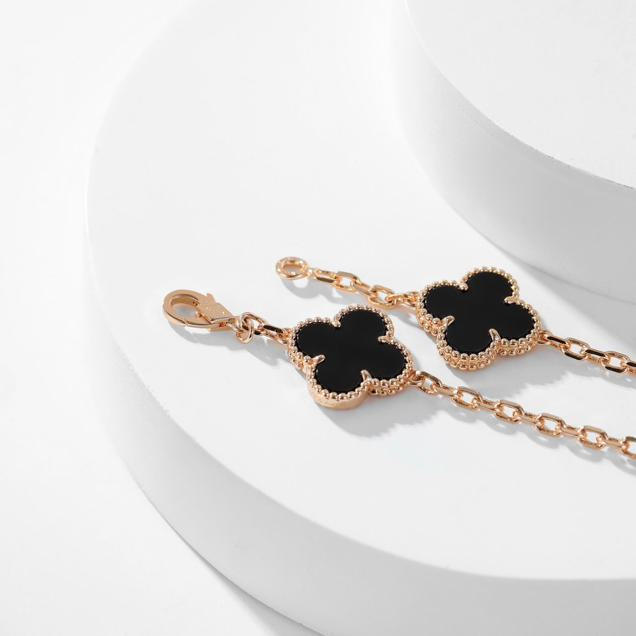 [CA]CLOVER 10 MOTIFS ONYX NECKLACE