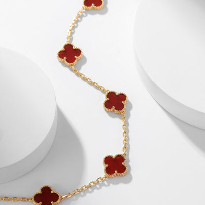 [CA]CLOVER 10 MOTIFS CARNELIAN NECKLACE