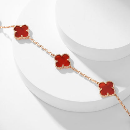 [CA]CLOVER 10 MOTIFS CARNELIAN NECKLACE