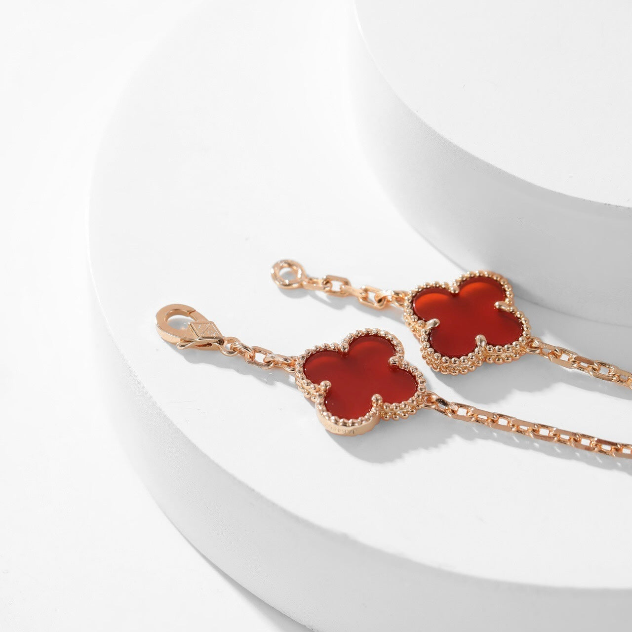 [CA]CLOVER 10 MOTIFS CARNELIAN NECKLACE