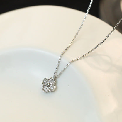 [CA]CLOVER MINI 9.5MM PENDANT DIAMOND NECKLACE