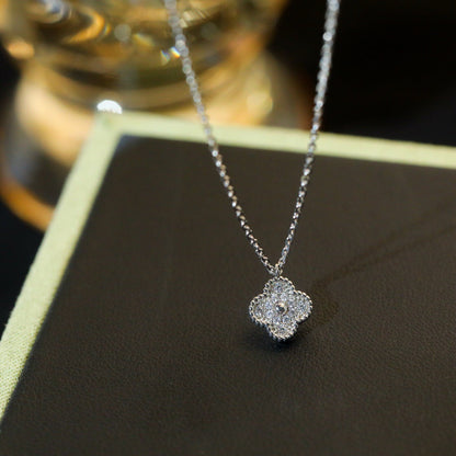 [CA]CLOVER MINI 9.5MM PENDANT DIAMOND NECKLACE