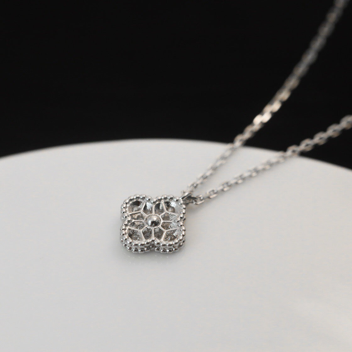 [CA]CLOVER MINI 9.5MM PENDANT DIAMOND NECKLACE