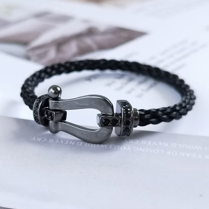 [CA]FORCE LARGE SERIES HORSESHOE BLACK SAMURAI BRACELET